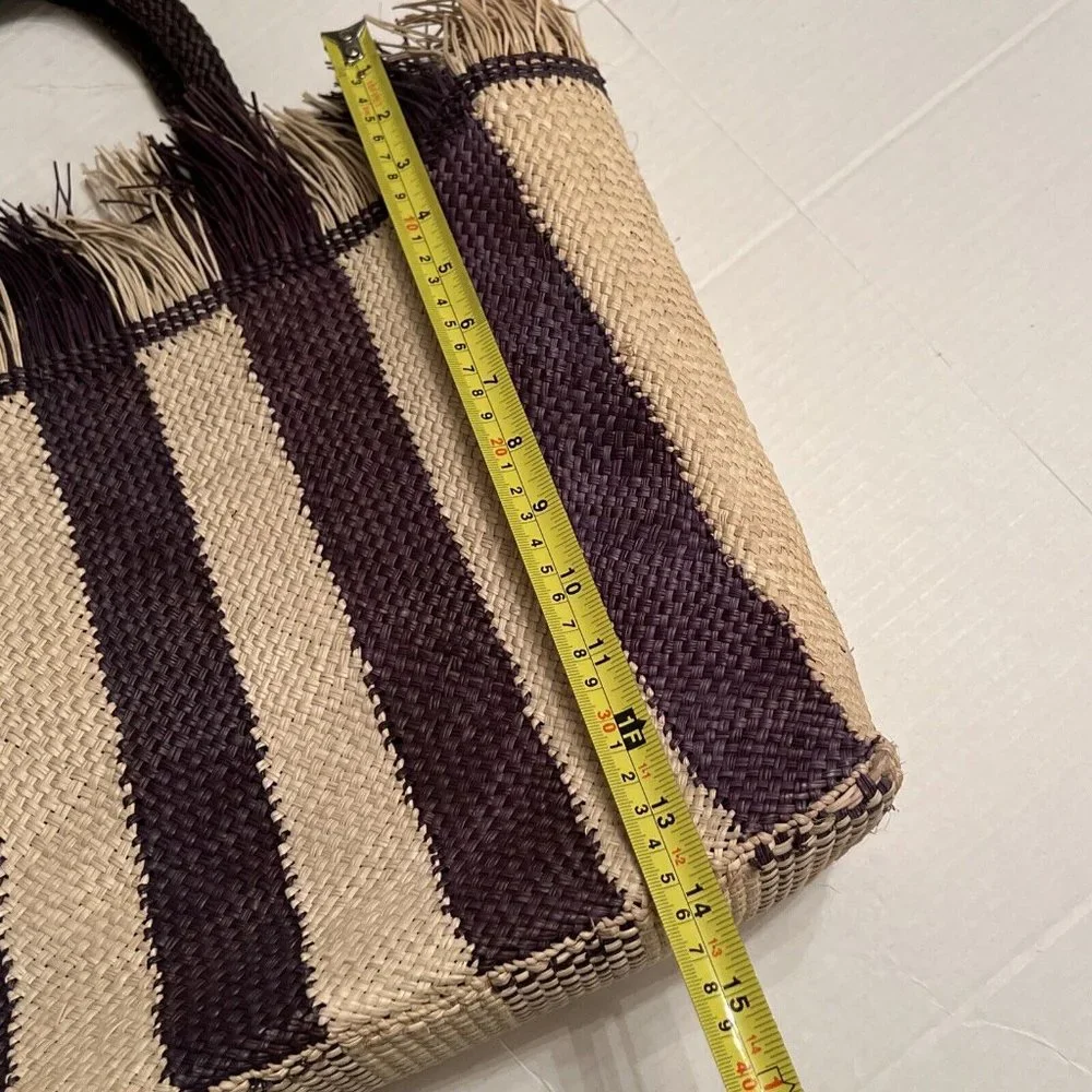 Veronica Beard Dans la Main Bag Handmade Iraca Palm Brown❤️Great gift❤️ - Picture 3 of 12